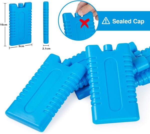 Anstore Freezer Blocks, 6 Pack Reusable Ice Cooler Blocks Ice Pack for Cool Bag Cool Box Ice Box