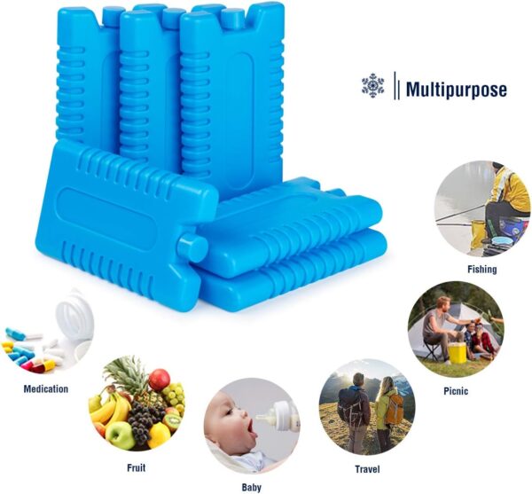 Anstore Freezer Blocks, 6 Pack Reusable Ice Cooler Blocks Ice Pack for Cool Bag Cool Box Ice Box