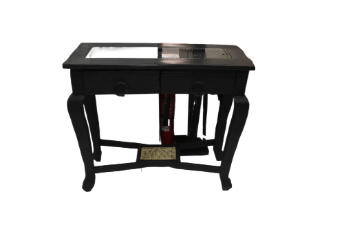 Antique Chinese Black Lacquer Altar Console Table