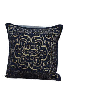 Black Oriental Design Cushion and Gold Embroidery Home Decor
