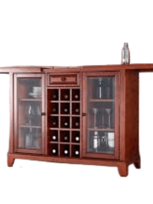 Sliding Top Bar Cabinet In Classic Cherry Finish