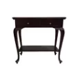 Solid Mahogany Wood Cabriole leg Hall Table With 2 Drawers Antique Style