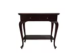 Solid Mahogany Wood Cabriole leg Hall Table With 2 Drawers Antique Style