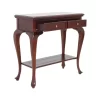 Solid Mahogany Wood Cabriole leg Hall Table With 2 Drawers Antique Style